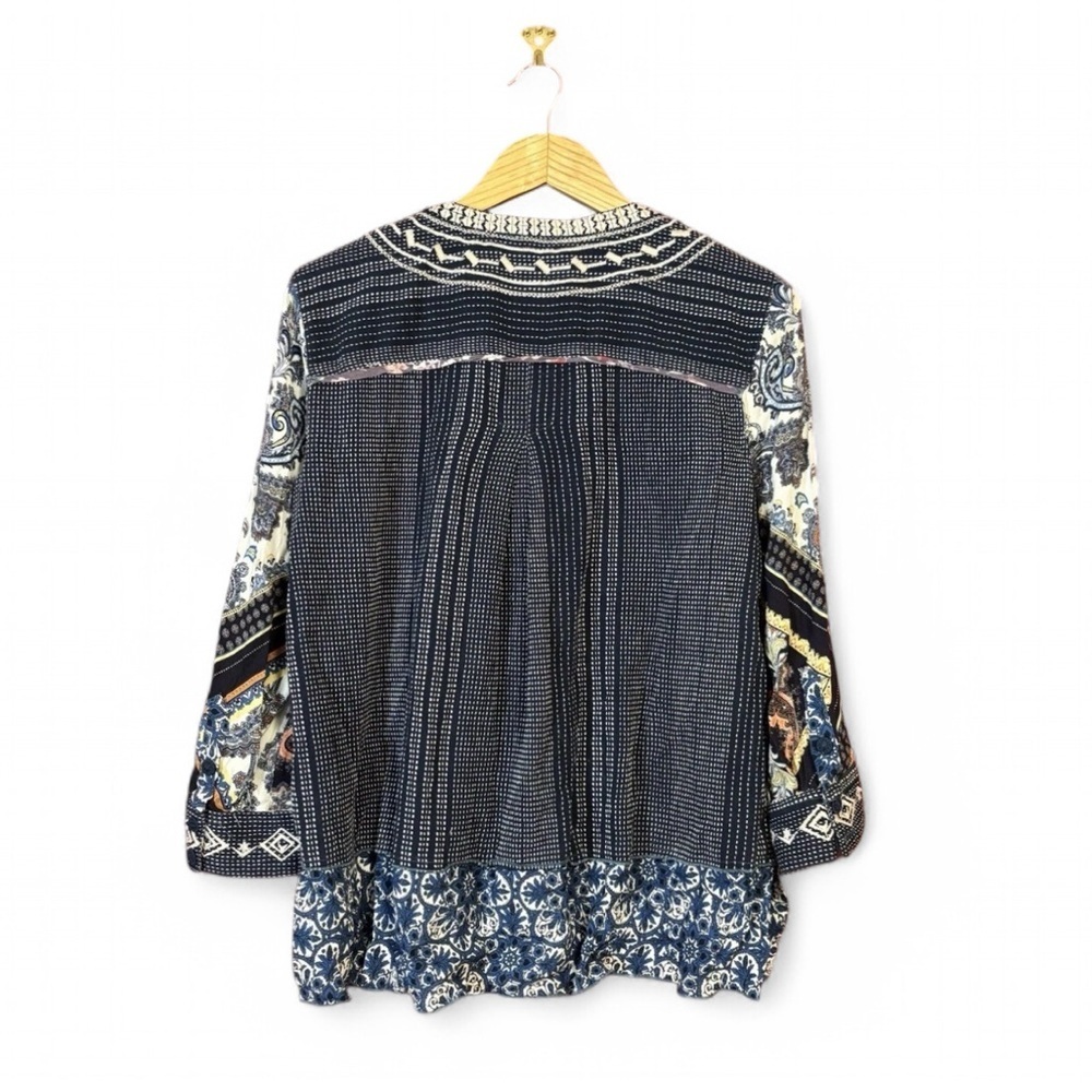 John Mark Women’s Small Boho Patchwork Tunic Blouse Embroidered Oversized Floral - Picture 3 of 6